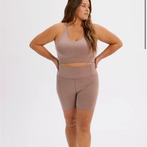 girlfriend collective Cleo Halter Bra Cocoon Heather